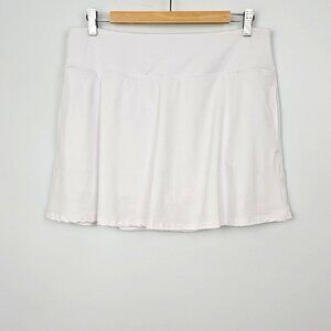 OCX Trem Women's White Activewear Skort Skirt Built In Liner Pockets Size Large